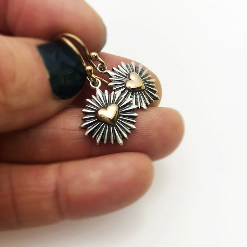 Pendientes De Aleación De Corazón De Girasol al por mayor